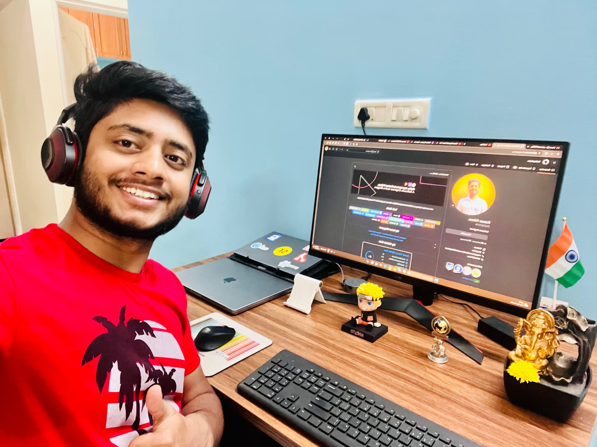 Prince at workstation